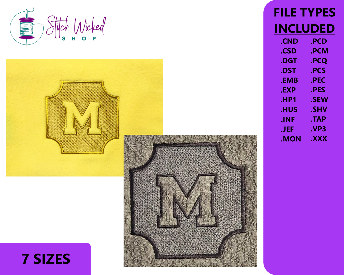 Embossed Varsity Letter Monogram Embroidery Design, Letter X