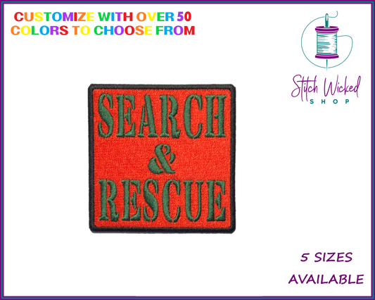 Search And Rescue Custom Embroidered Patch