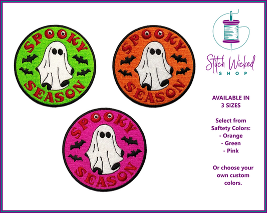 Spooky Season Embroidered Patch, Halloween Patches, Custom Embroidered Patch, Spooky Season Sweatshirt Patch, Halloween Embroidered Patch