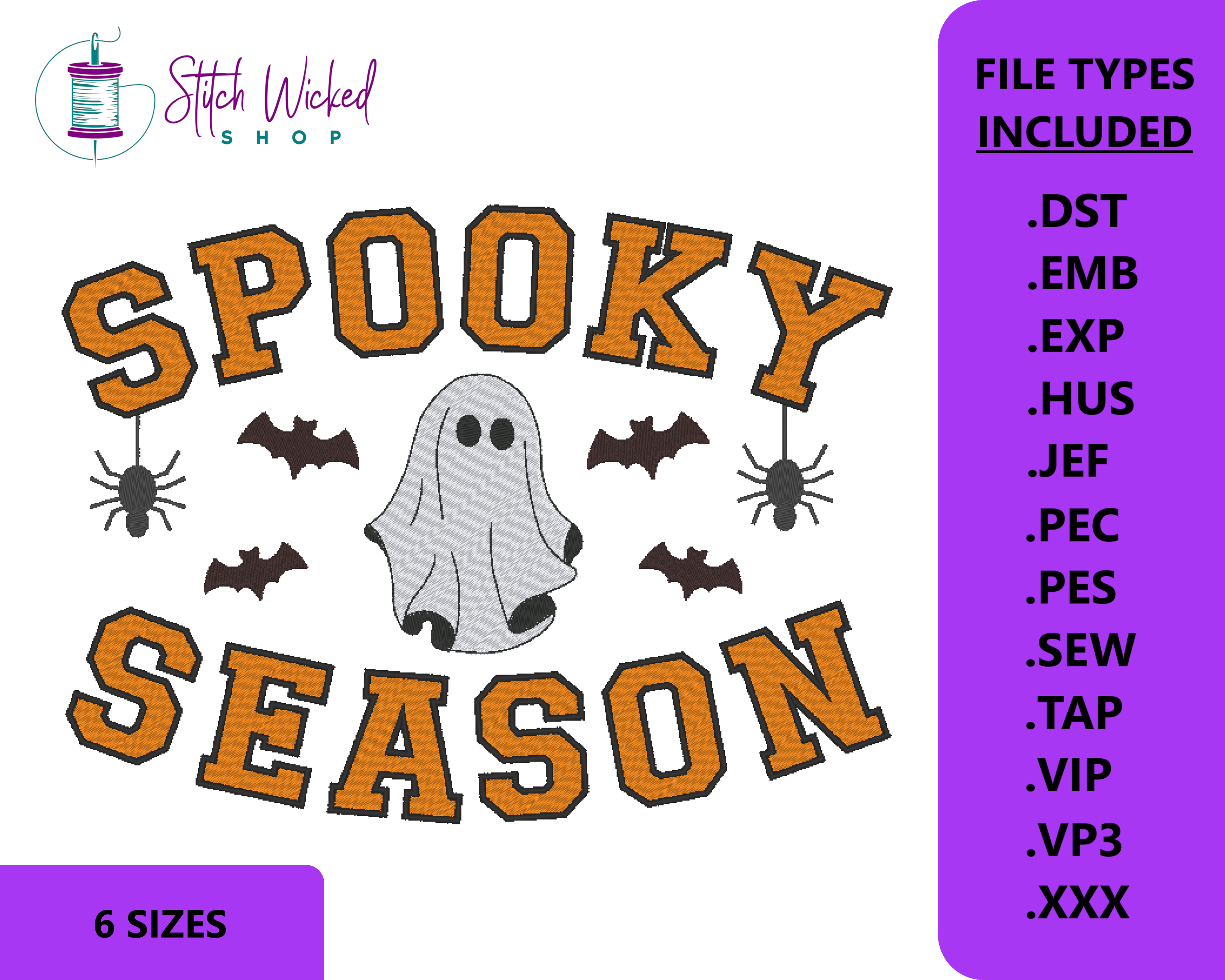 Spooky Season Embroidery Design, Halloween Machine Embroidery Design ...