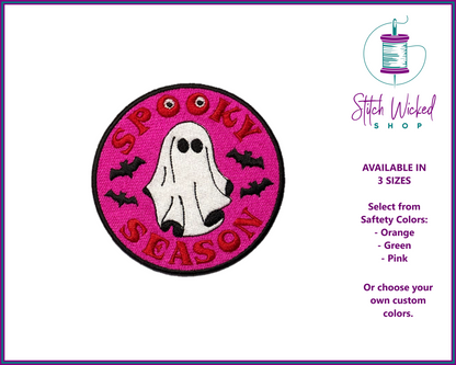 Spooky Season Embroidered Patch, Halloween Patches, Custom Embroidered Patch, Spooky Season Sweatshirt Patch, Halloween Embroidered Patch