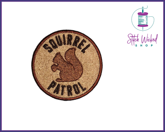 Squirrel Patrol Patch, Squirrel Patrol Dog Tag, Dog Bandana Patches, Dog Patches For Harness, Funny Dog Patch, Custom Dog Patch, Circle