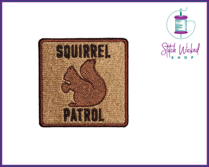 Squirrel Patrol Patch, Squirrel Patrol Dog Tag, Dog Bandana Patches, Dog Patches For Harness, Funny Dog Patch, Custom Dog Patch, Square