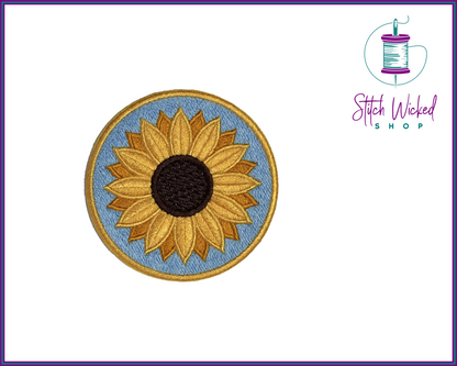 Sunflower Patch, Embroidered Suflower Patch, Flower Patches For Jackets, Iron On Patch for Jeans, Sew On Patch For Hat, Available In 4 Sizes