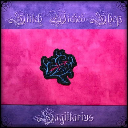 Sagittarius Tribal Zodiac, Fully Embroidered Patch - Stitch Wicked Shop