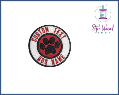 Custom Text Fully Embroidered Patches for Dog Harness, Dog Vests, And Dog Gear - Stitch Wicked Shop