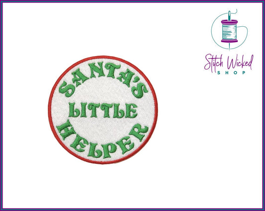 Santa's Little Helper, Fully Embroidered Patch - Stitch Wicked Shop